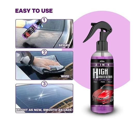 3 in 1 High Protection Coating Spray (Pack of 2) (Cars & Bikes)